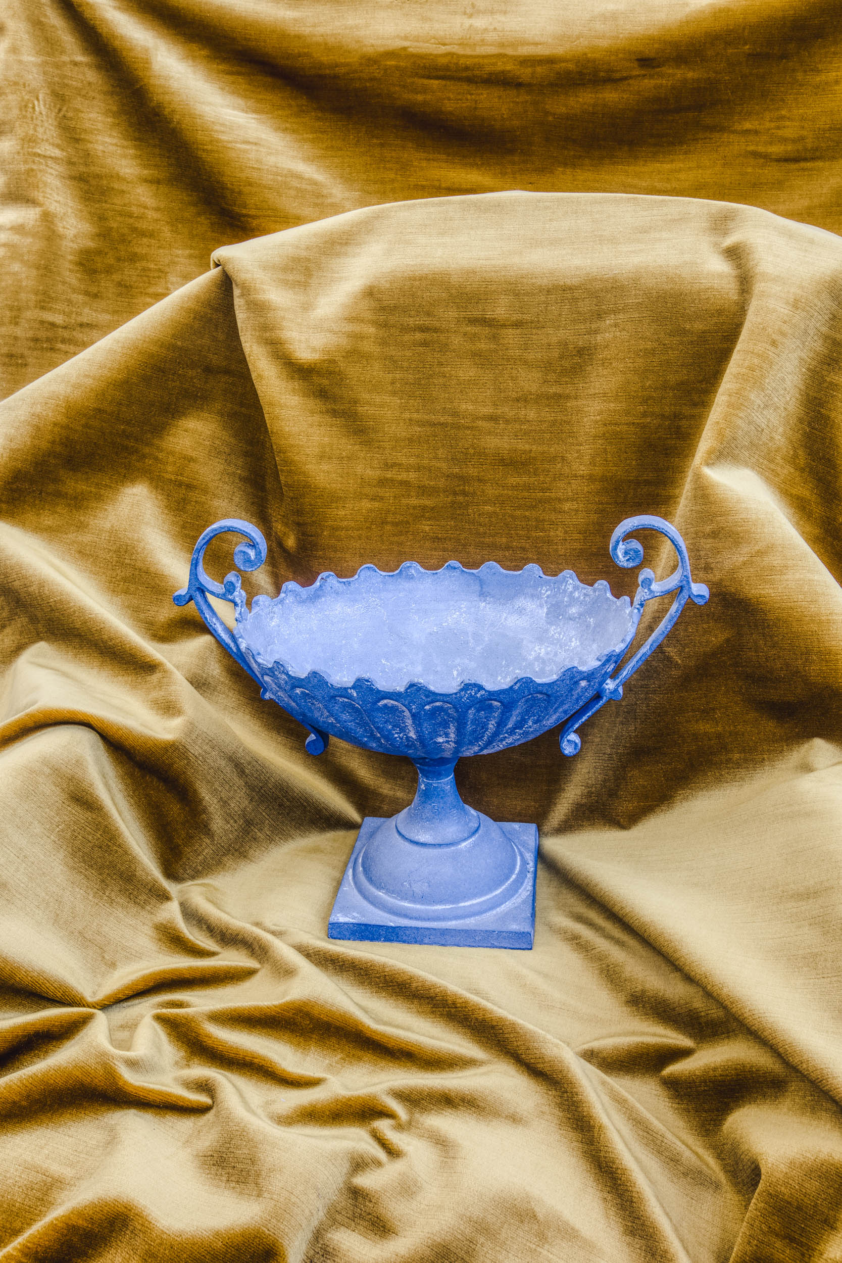 An antique vibrant blue ornament in the Bussandri villa